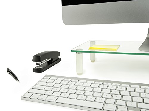 Mount-It MI-7263 22 in. Glass Monitor Laptop Stand, Wide Tempered Glass thumbnail