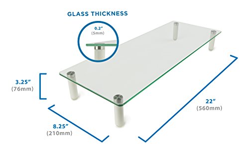 Mount-It MI-7263 22 in. Glass Monitor Laptop Stand, Wide Tempered Glass thumbnail