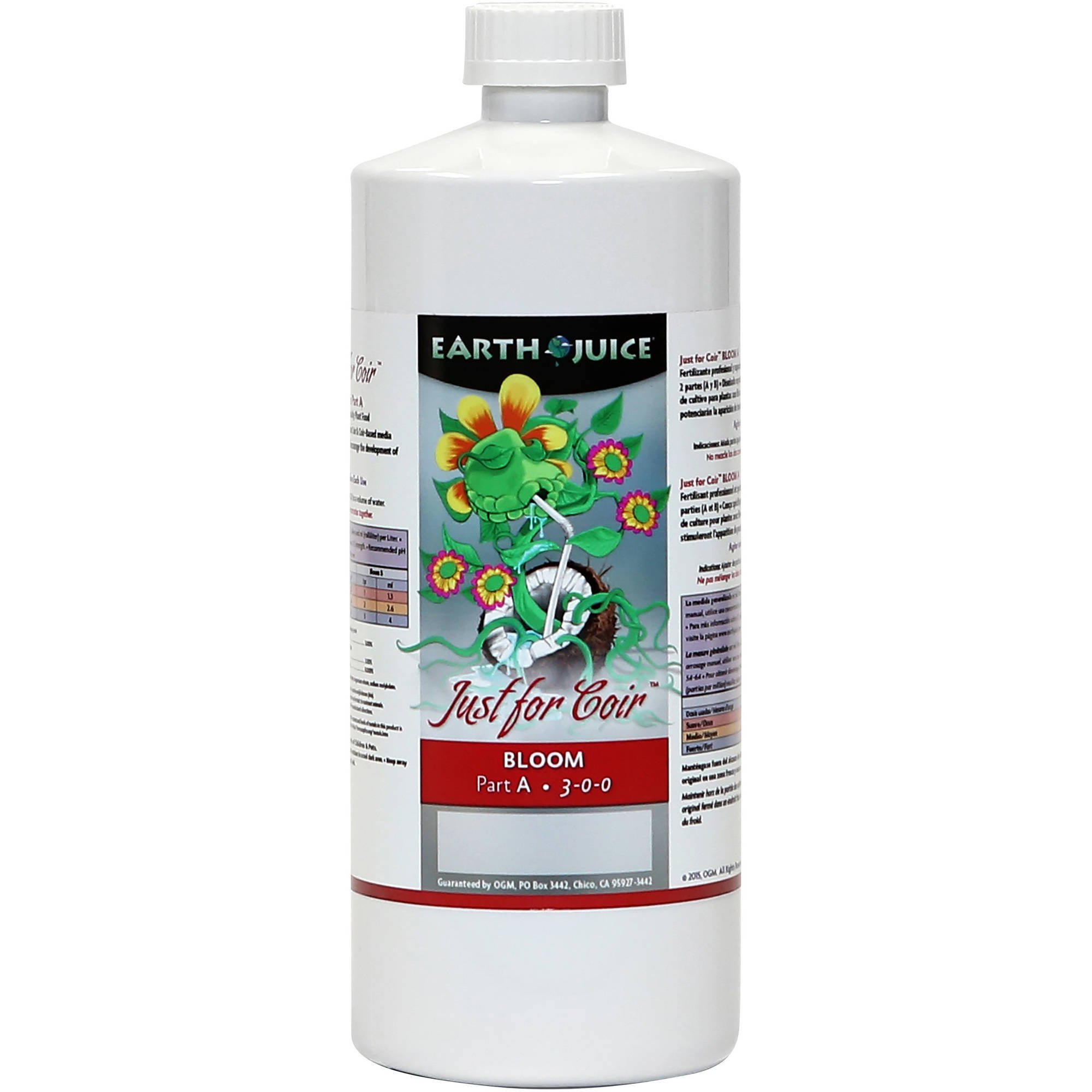 Earth Juice Just for Coir Bloom Plant Food Fertilizer  Part a  1 Gallon