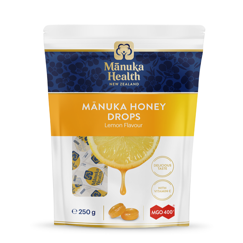 Manuka Health MGO 400+ Manuka Honey Drops with Lemon – 250g Pouch