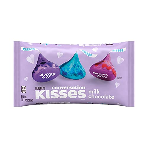 The Hershey Company, Kisses Milk Chocolate Conversation Candy Valentines Day, 10.1 Oz (Case of 16)