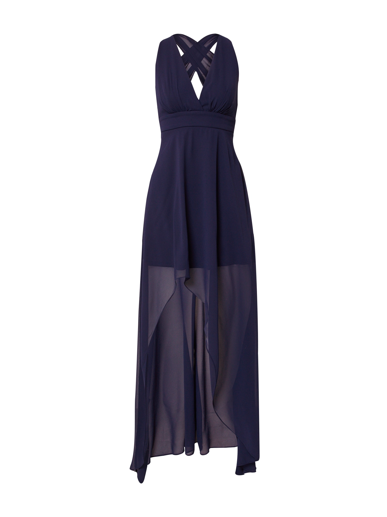 Chi Chi Side Split Maxi Bridesmaid Dress in Navy, Size 16