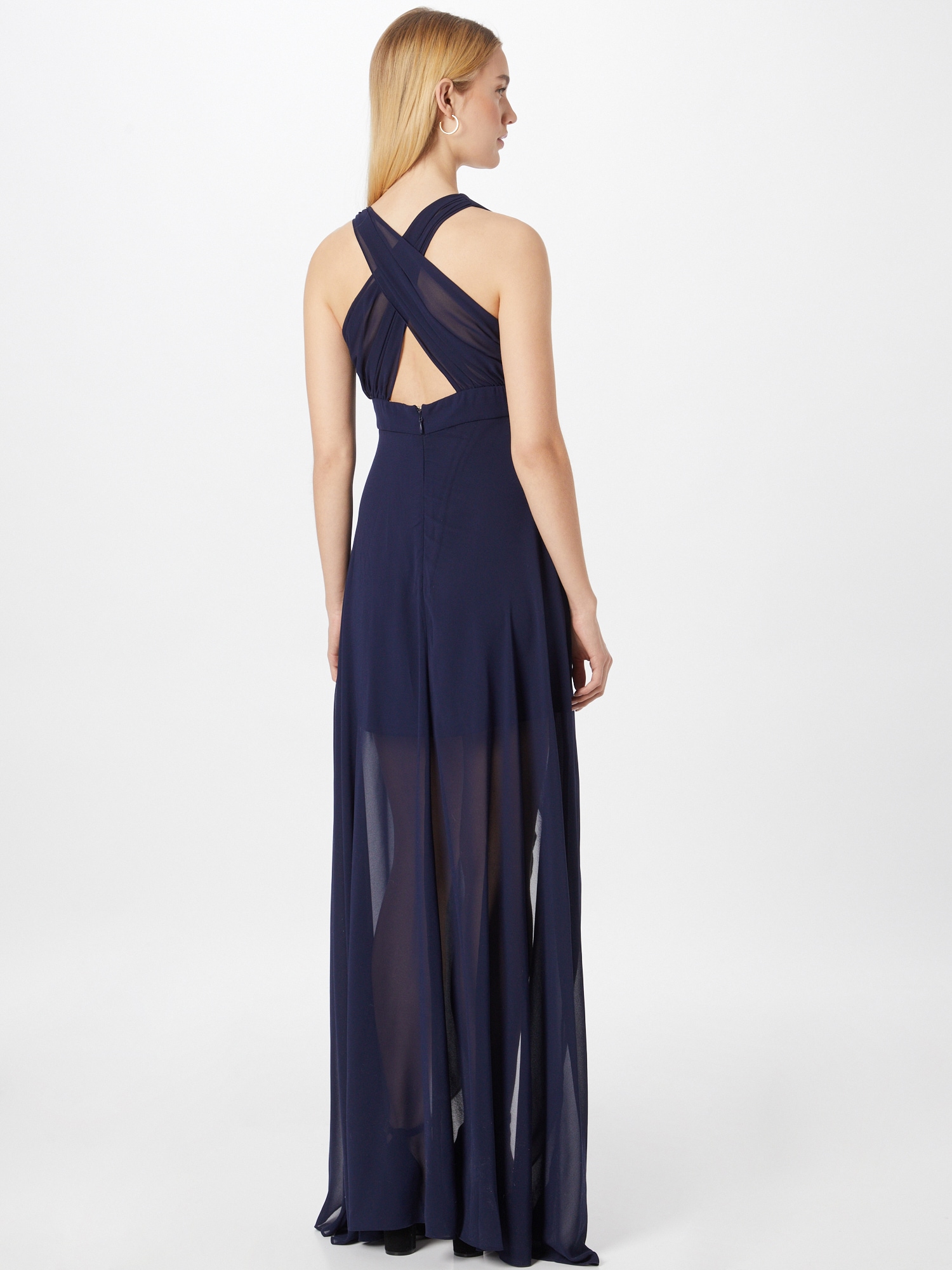 Chi Chi Side Split Maxi Bridesmaid Dress in Navy, Size 16 thumbnail