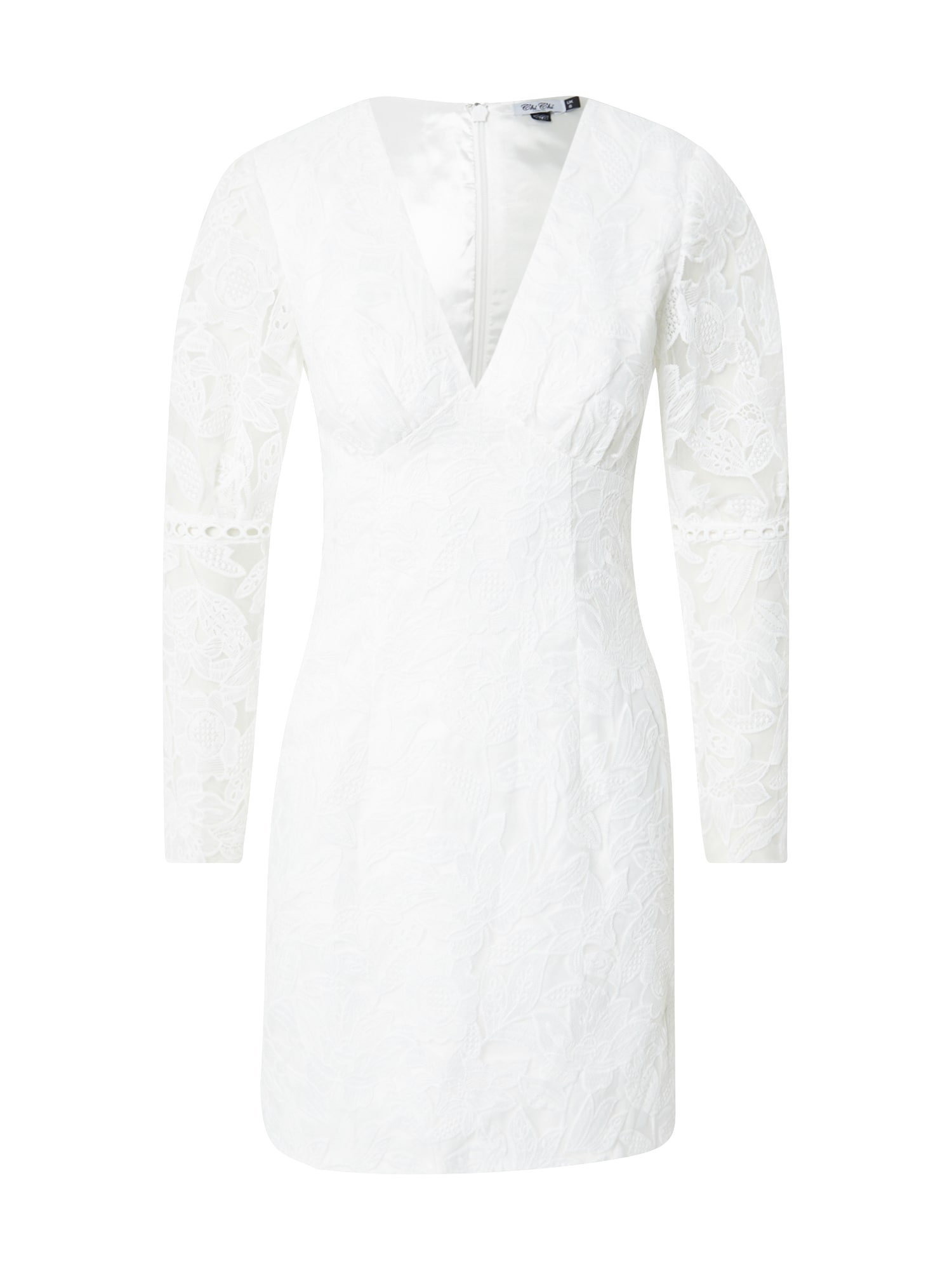 Chi Chi V Neck Long Sleeve Mini Dress in White, Size 16