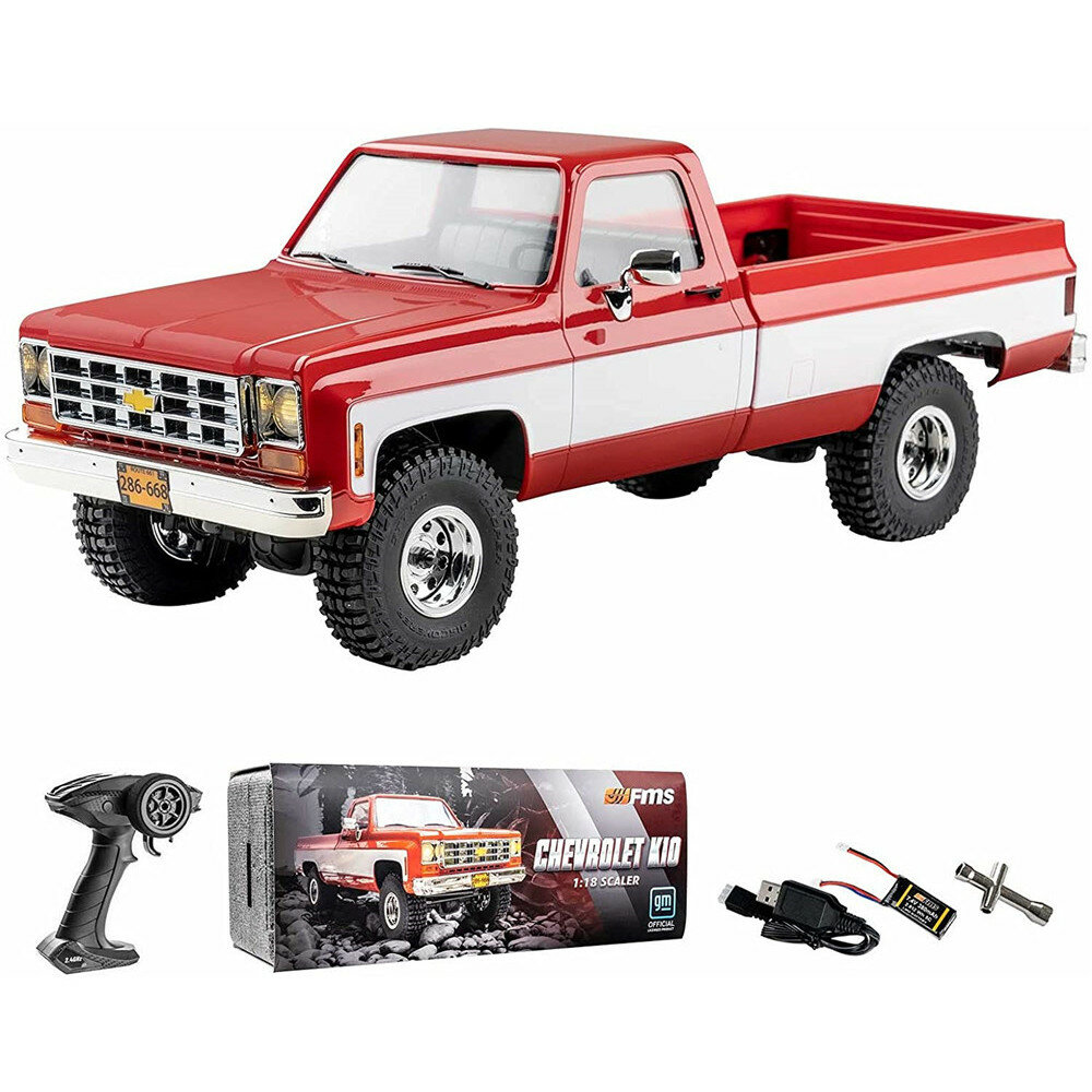 FMS 11808 Chevrolet K10 RTR 1/18 2.4G 4WD RC Car LED Light Off-Road Climbing Truck Crawler Vehicles Models Toys