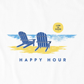 Life Is Good Women's Golden Happy Hour Crusher Vee Short Sleeve T-Shirt in Cloud White Size Medium | 100% Cotton thumbnail