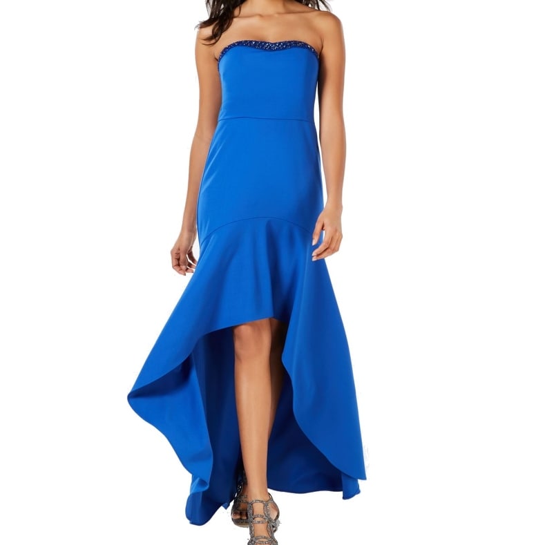 Adrianna Papell Women's Dress Blue Size 16 Strapless Beaded Gown 6678-0430-P - 12