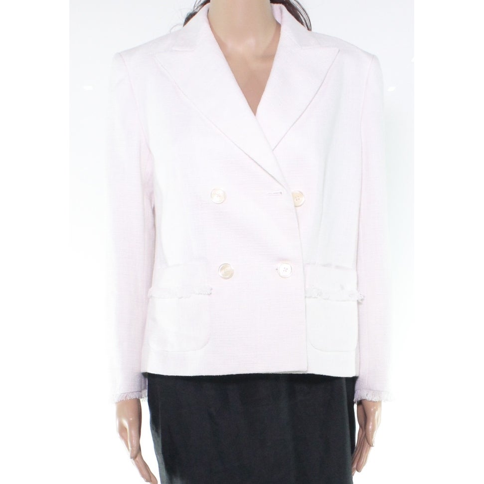 Lauren by Ralph Lauren Women's Jacket White Size 8 Textured Fringe Hem 7324-0036-P - 8