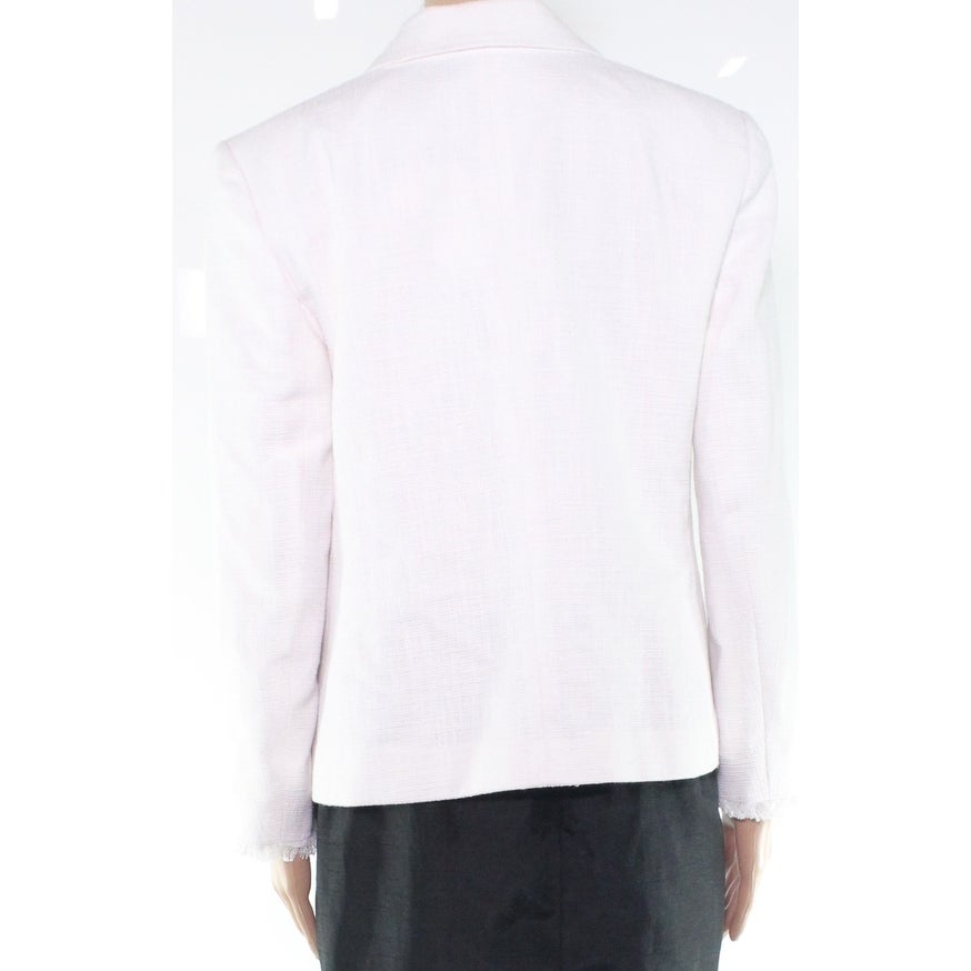 Lauren by Ralph Lauren Women's Jacket White Size 8 Textured Fringe Hem 7324-0036-P - 8 thumbnail