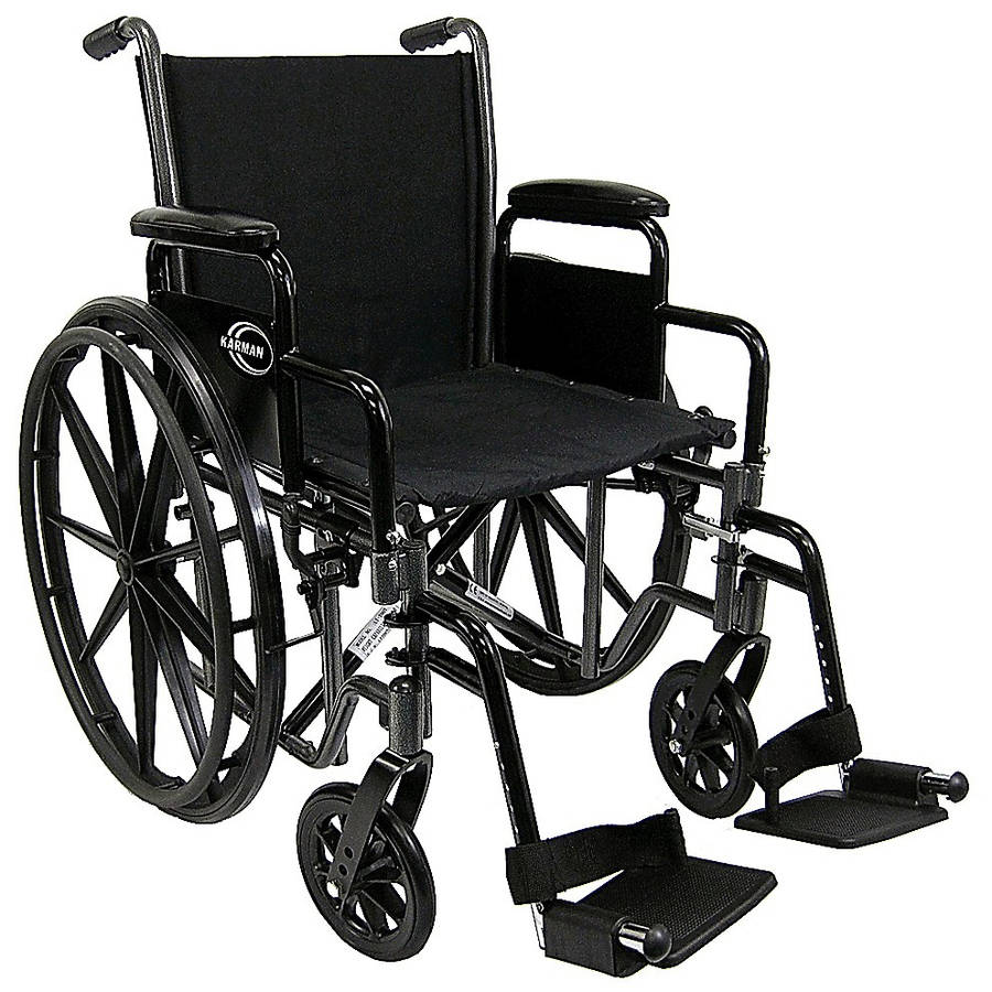 Karman Height Adjustable Seat Lightweight Steel Wheelchair with Removable Armrest Seat 20x16 - 1.0 Ea