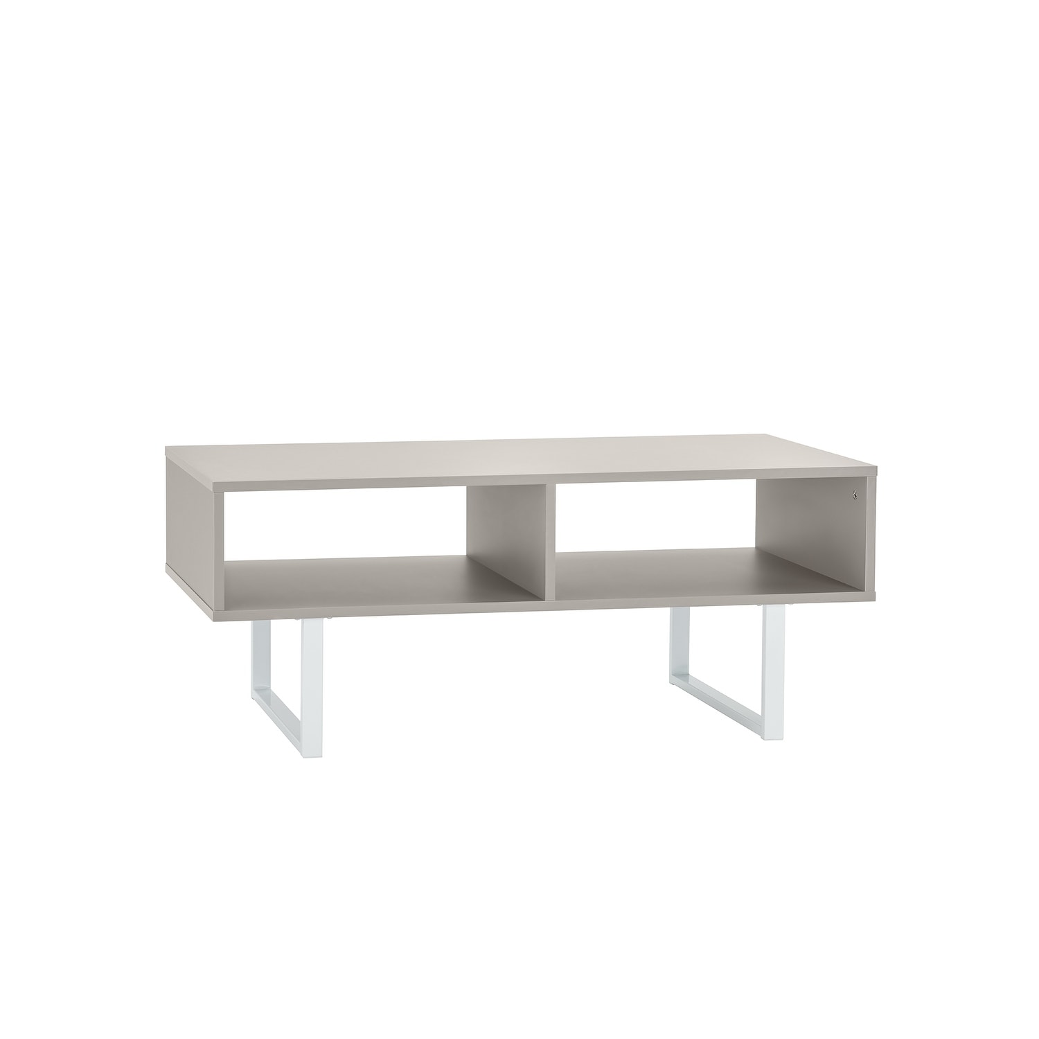 Mixed Material Storage Furniture 39.45 in. L X 15.8 in. D Smoky Taupe Rectangle Wood Coffee Table with Decorative Shelf