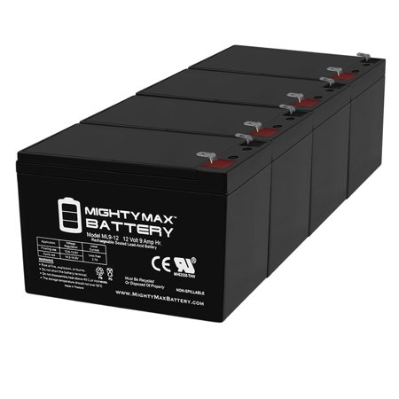 12V 9Ah SLA Replacement Battery for CyberPower 1500 AVR - 4 Pack
