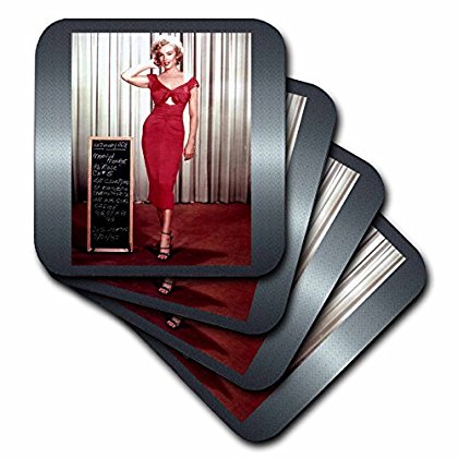3dRose Marilyn Monroe in Niagara (1953) (PD-US), Ceramic Tile Coasters, Set of 4
