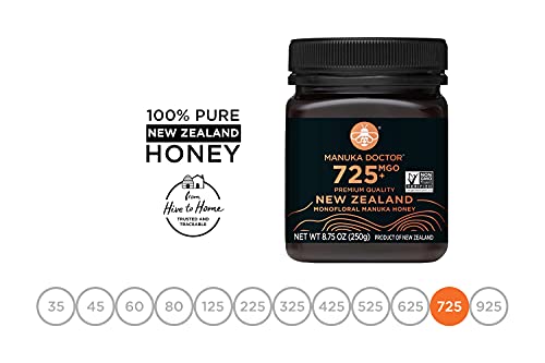Manuka Doctor Manuka Honey  MGO 725+ Monofloral  100% Pure New Zealand Honey  RAW  Non-GMO  8.75oz thumbnail