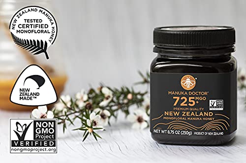 Manuka Doctor Manuka Honey  MGO 725+ Monofloral  100% Pure New Zealand Honey  RAW  Non-GMO  8.75oz thumbnail
