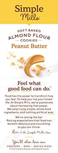 Simple Mills Almond Flour Peanut Butter Cookies, Gluten Free and Delicious Soft Baked Cookies, Organic Coconut Oil, Good for Snacks, Nutrient Dense, 6 thumbnail