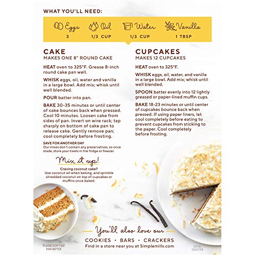 Simple Mills Almond Flour Baking Mix, Gluten Free Vanilla Cake Mix, Muffin Pan Ready, Good for Baking, Nutrient Dense, 11.5oz, 3 Count thumbnail