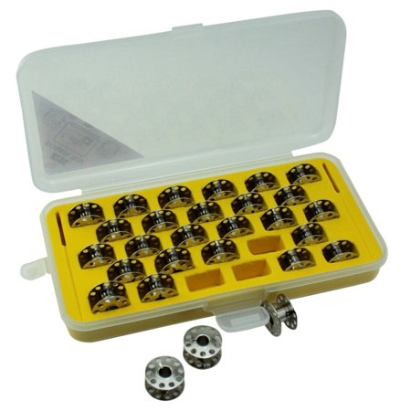 Cutex Pack of 28 Singer Class 15 #2518 Metal Bobbins with Storage Case