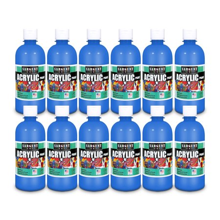 Sargent Art Artist Quality 16oz Spectral Blue Acrylic Paints  12 Bottles of Spectral Blue Acrylic Paint  Item 82-2554