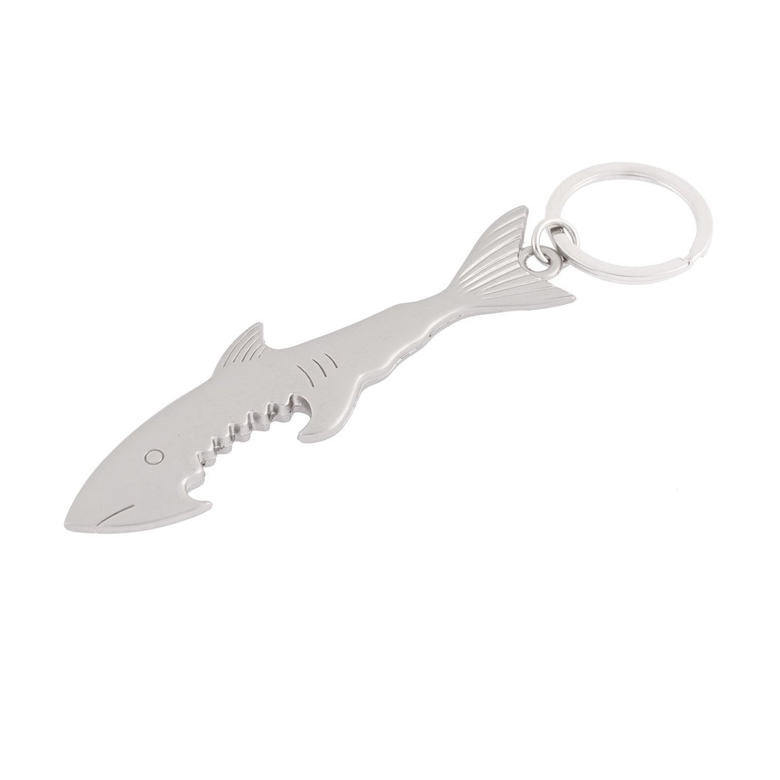 Unique Bargains Home Bar Metal Shark Design Milk Juice Beer Bottle Can Opener Light Gray