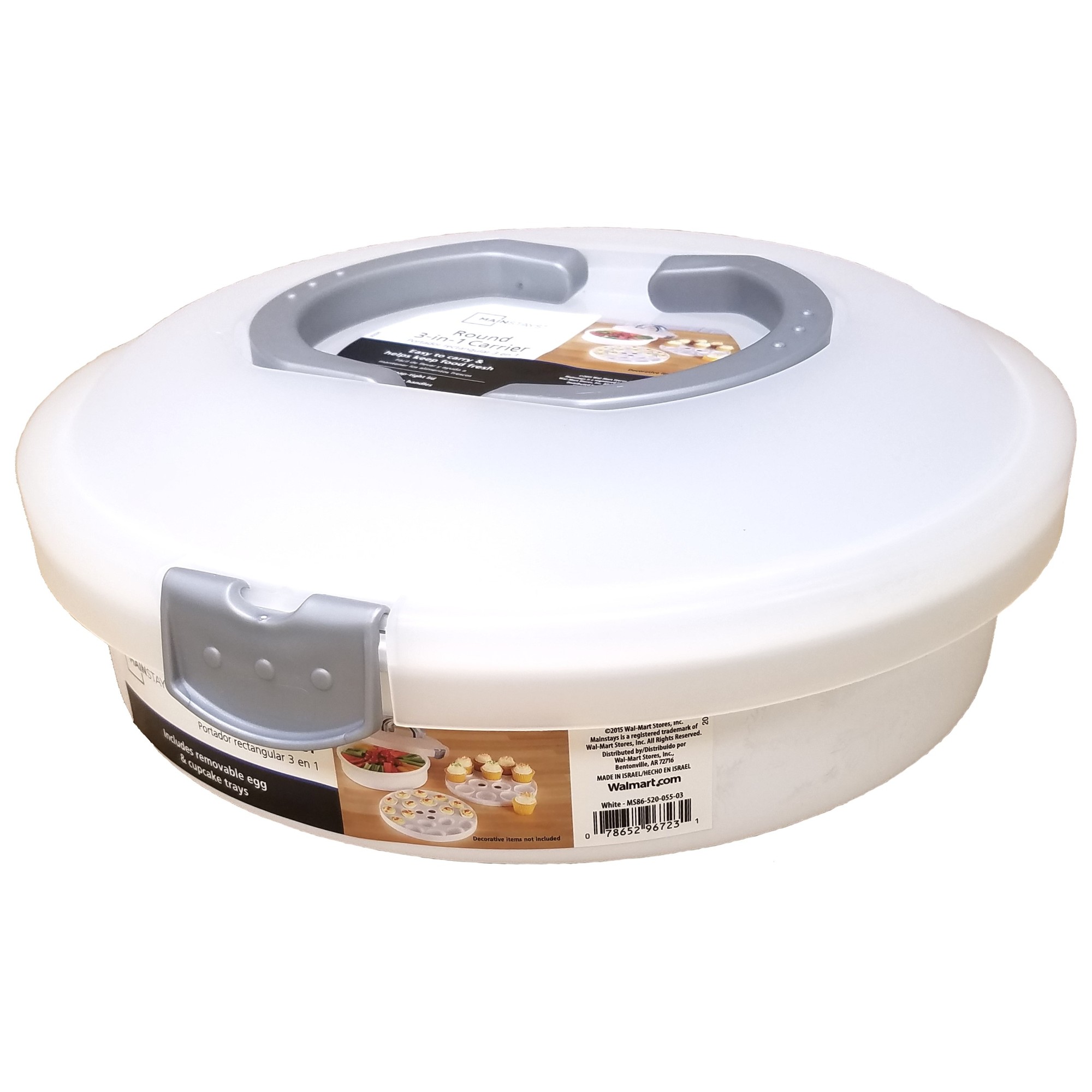 Mainstays 3-in-1 Round Cake Carrier with Lid