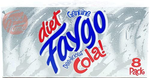 Diet Faygo Cola! Soda Pop. 8-pack 12-fl. Oz. Cans in Box (1)