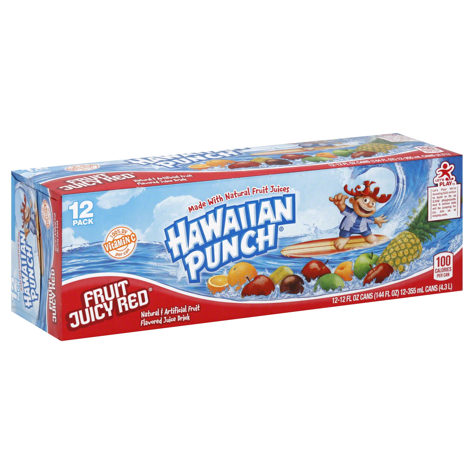 Hawaiian Punch Juice Cans, Fruit Juicy Red, 12 Fl Oz - 12 Ct