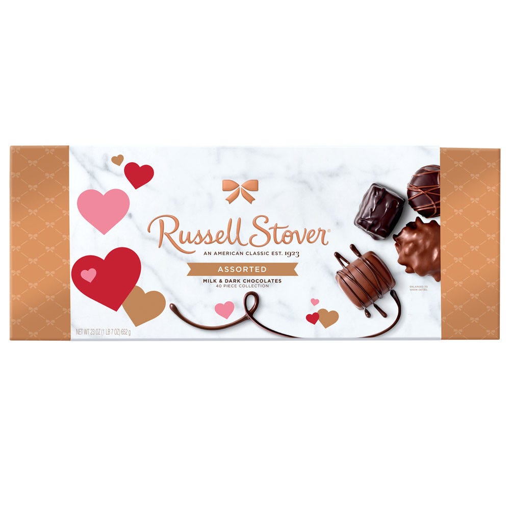 Russell Stover Valentine S Day WOW! Assorted Milk & Dark Chocolate Candy Gift Box  20 Oz