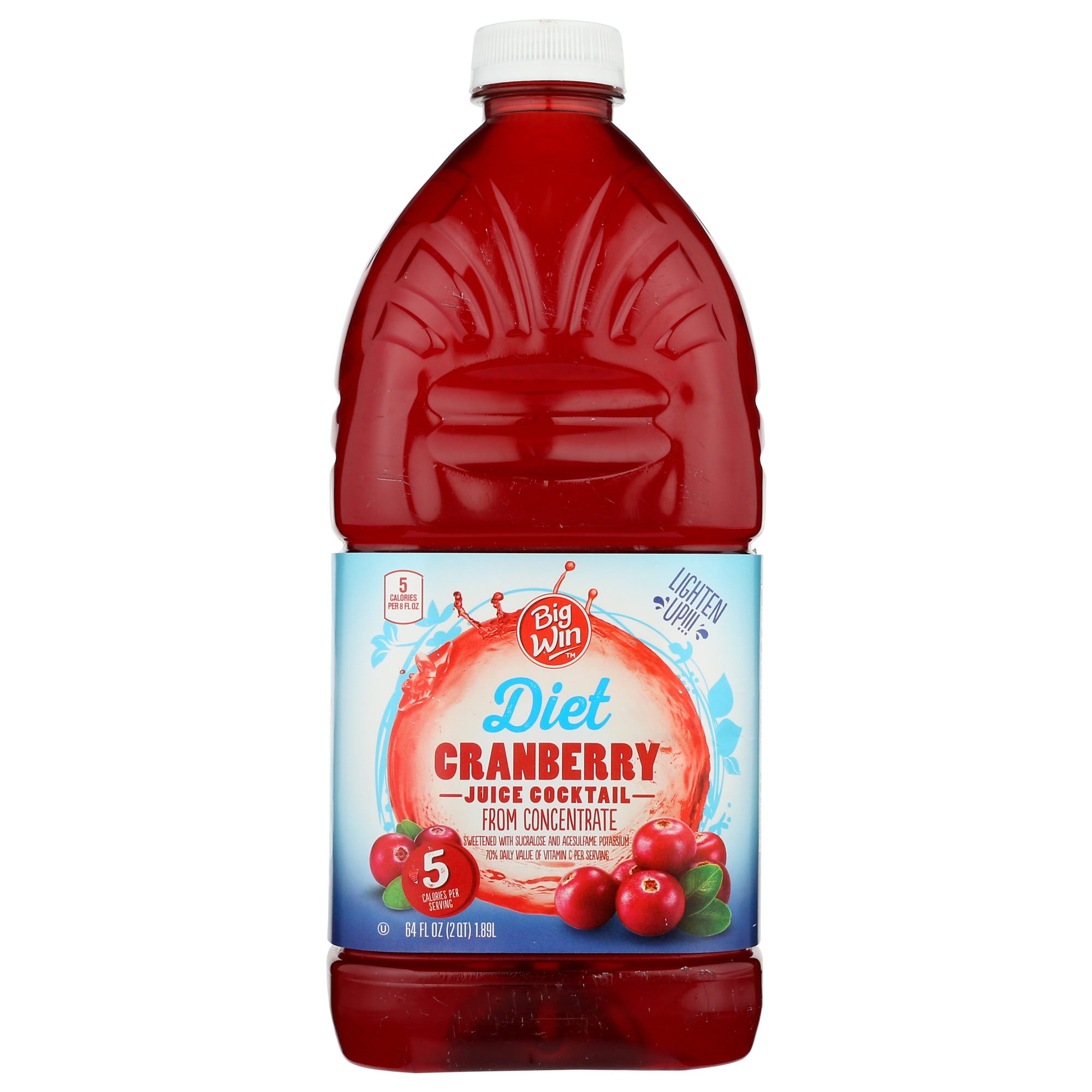 Big Win Diet Cranberry Cocktail Juice, 64 Fl Oz