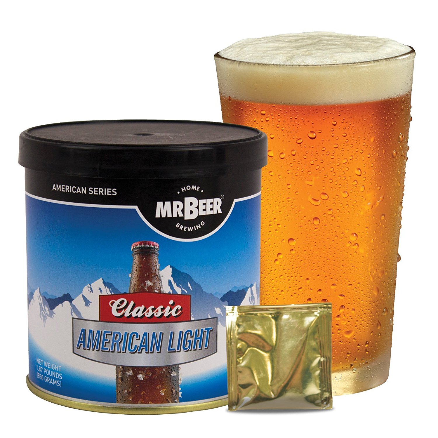 Mr. Beer Classic American Light 2 Gallon Craft Beer Refill Kit  Contains Hopped Malt Extract Designed for Consistent  Simple and Efficient Homebrewing