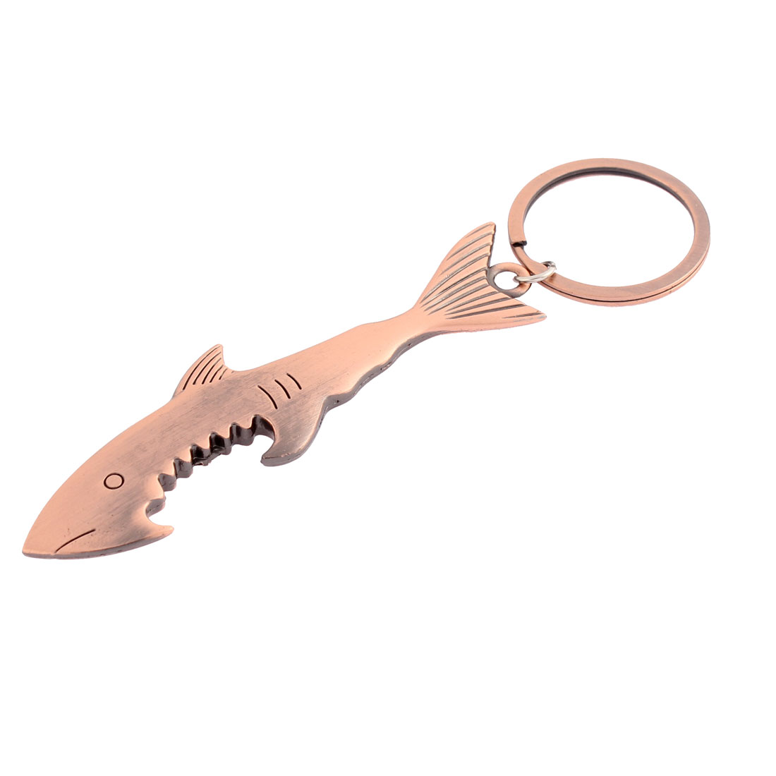 Home Bar Metal Shark Design Milk Juice Beer Bottle Can Opener Bronze Tone