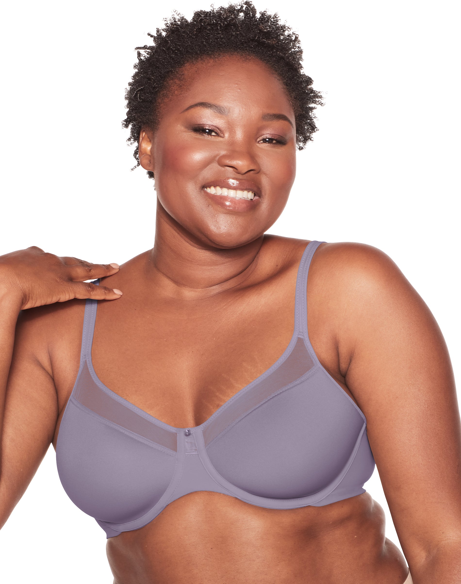Bali Women's One Smooth U Ultra Lite Neckline Bra in Pink | Plus Size 36DD | HerRoom.com