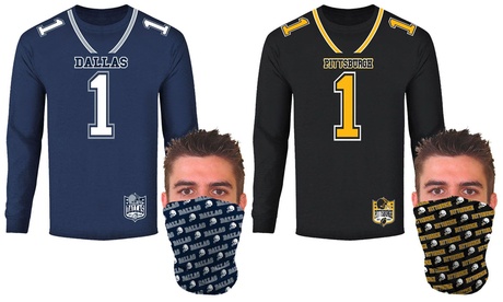 Men's Football Team Jersey Style Long Sleeve Shirt Plus Matching Gaiter (4890)