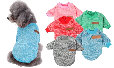 Pet Dog Fleece Sweater Coat Clothes Puppy Warm Dog Cat Jacket Apparel Blue XL(Fit 6~10 Lbs)