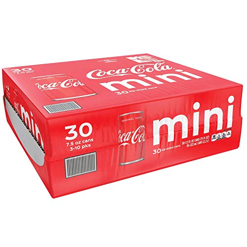 Coca Cola Original Classic Coke Soda Mini Cans Soft Drink - 30 Pck (7.5 Fl Oz)