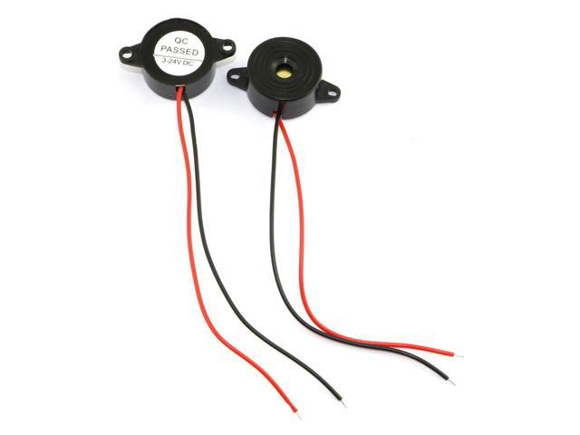 2Pcs Dc 3-24V Active Piezo Er with Lead Wire 2312 High Decibels Continuous Sounder Electronic Er Alarm 23X12Mm