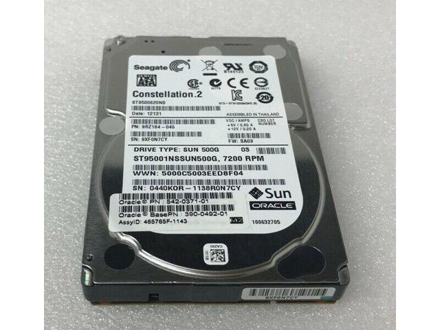 Recertified - Oracle 542-0371-01 390-0492-01 St950001ns500g 500Gb 7.2K 2.5' SATA HDD