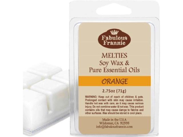 ORANGE 2.5oz of 100% Pure & Natural Soy Candle Meltie/Tart/Melts Made with Pure Sweet Orange and Lemongrass Essential Oils by Fabulous Frannie