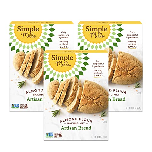 Simple Mills Almond Flour Baking Mix, Gluten Free Artisan Bread Mix, Made with Whole Foods, 3 Count (Packaging May Vary)