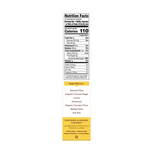 Simple Mills Almond Flour Baking Mix  Chocolate Muffin & Cake Mix - Gluten Free  Plant Based  Paleo Friendly  11.2 Ounce (Pack of 3) Chocolate Muffin  thumbnail