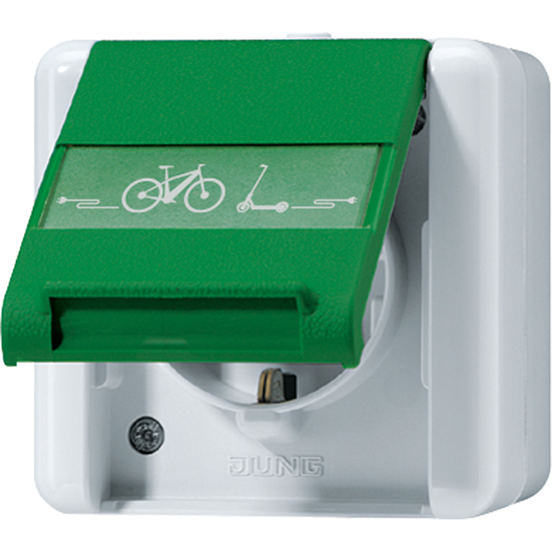 Jung 820GNNAWEB SCHUKO Steckd.m.Klappd.E-Bike (820GNNAWEB)