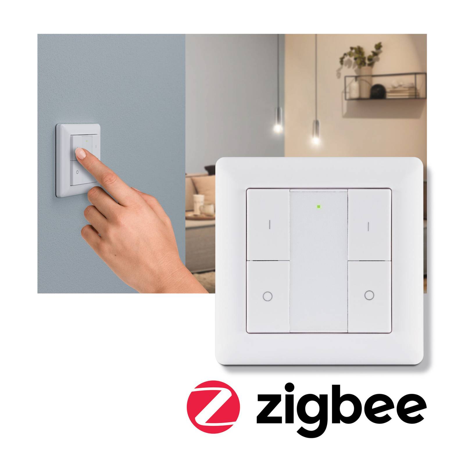 Paulmann 50134 SH ZB Wall Switch Smart Zigbee on/Off Dimmer White thumbnail