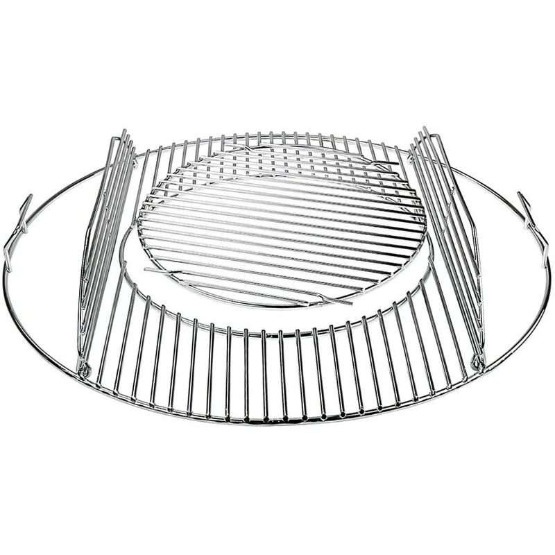 GFTIME 8835 Barbecue Grille De Cuisson En Acier Nickelé Brillant Pour Grils à Charbon Weber 57CM, Grille De Cuisson à Charnière Pour Wok Et Grille thumbnail