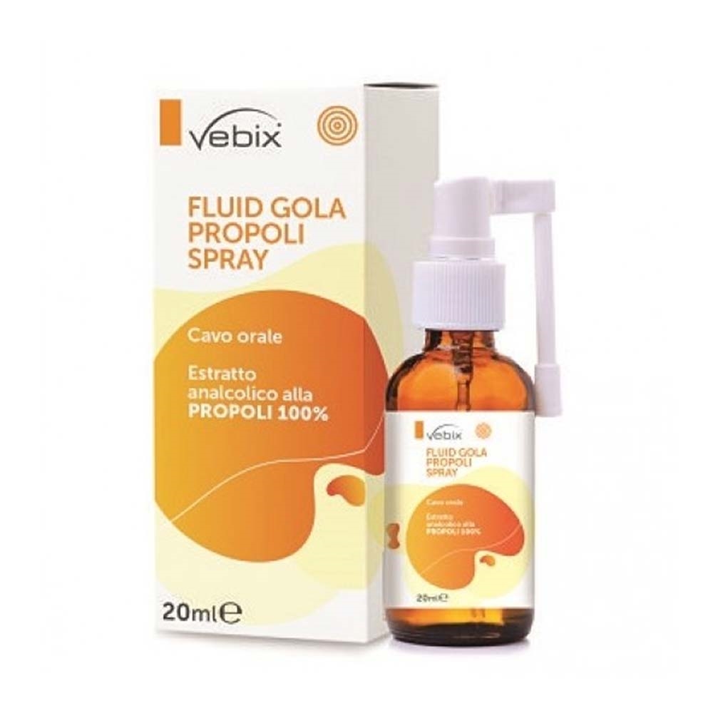 Vebix Fluid Gola Propoli Spray Integratore Benessere Gola, 20ml
