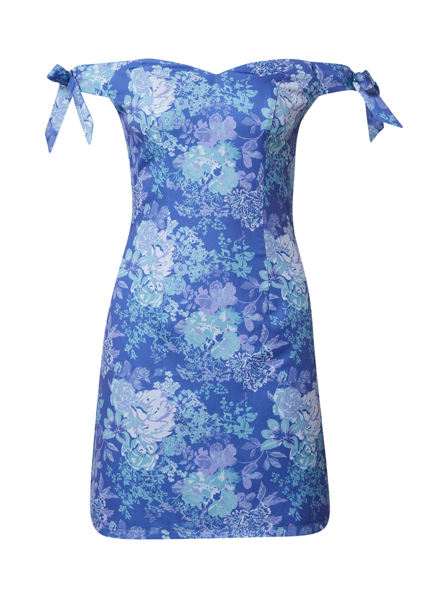 Chi Chi Bardot Floral Mini Dress in Blue, Size 16