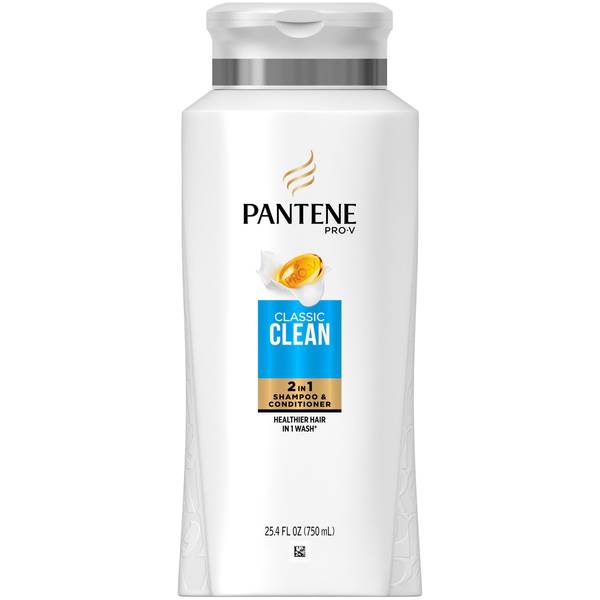 Pantene Pro-V Classic Clean 2-in-1 Shampoo & Conditioner - 23.6 Fl Oz: Basic Cleansing, All Hair Types, Paraben-Free, Liquid
