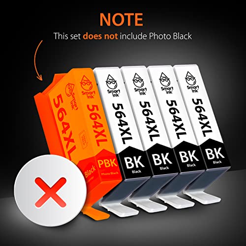 Smart Ink Compatible Ink Cartridge Replacement for HP 564XL 564 XL (4BK Combo Pack) for Photosmart 6525 6520 7520 5520 7510 5510 7525 6515 6510 B210 C thumbnail