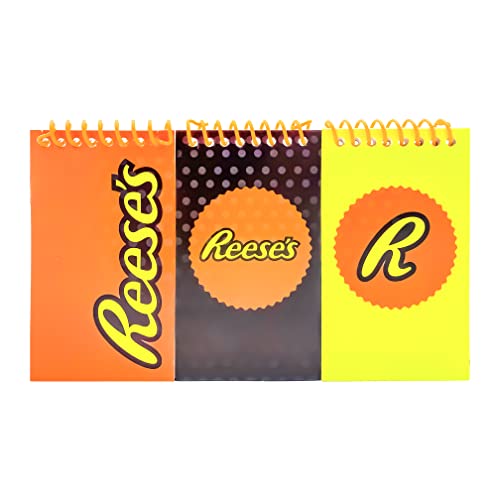 Hersheys Reeses Chocolate 3ct Notepads - Mini Kids Writing Notepad - Kids Doodling Paper - Pocket Notebook - Reeses Pieces, Candy - Classroom Doodle P thumbnail