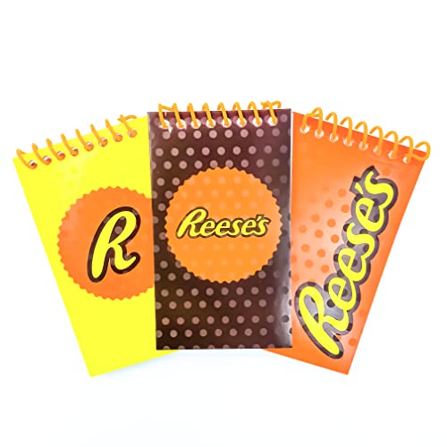 Hersheys Reeses Chocolate 3ct Notepads - Mini Kids Writing Notepad - Kids Doodling Paper - Pocket Notebook - Reeses Pieces, Candy - Classroom Doodle P thumbnail