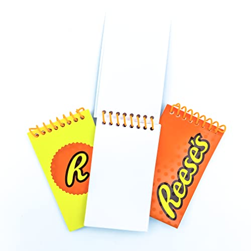 Hersheys Reeses Chocolate 3ct Notepads - Mini Kids Writing Notepad - Kids Doodling Paper - Pocket Notebook - Reeses Pieces, Candy - Classroom Doodle P thumbnail